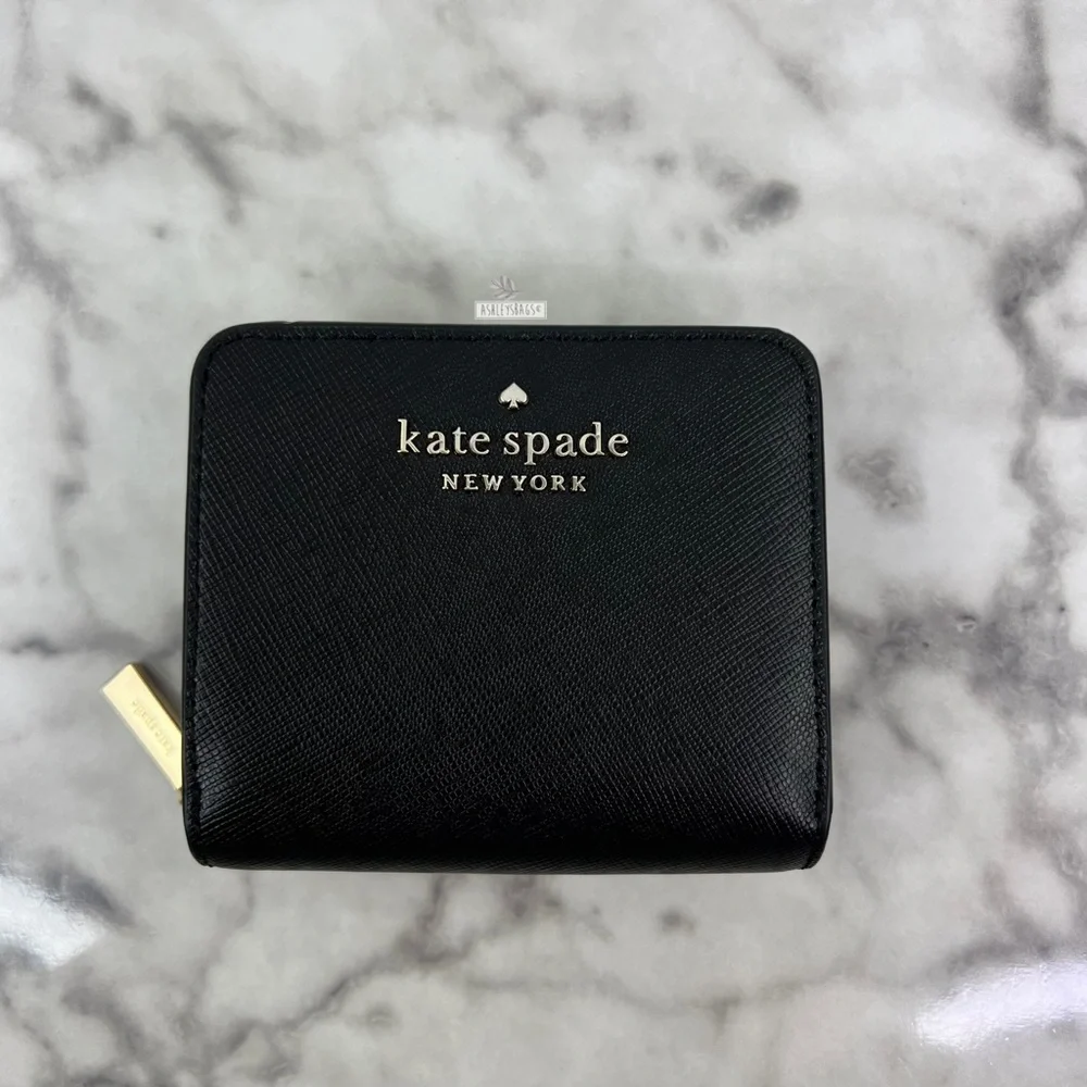 Kate Spade Staci Small Zip Around Bifold Wallet In Black